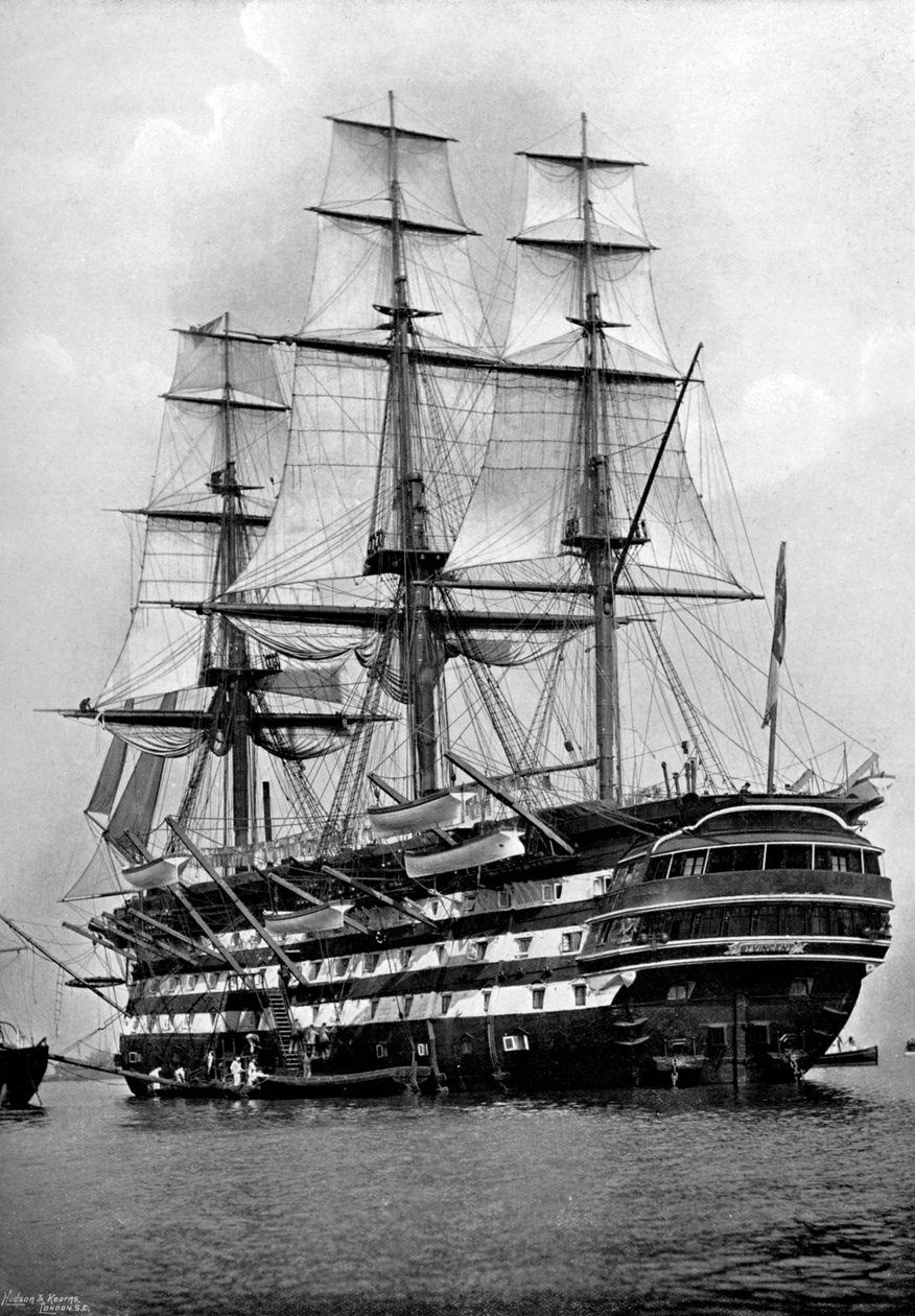 Statek szkolny HMS St Vincent w Portsmouth, Hampshire, 1896 autorstwa Symonds and Co