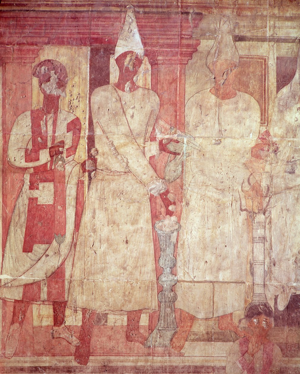 Scena poświęcenia Conona i jego rodziny, ze świątyni Bel, Dura Europos (malarstwo ścienne) autorstwa Syrian
