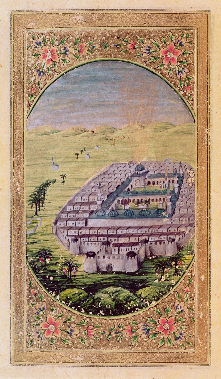 Mekka otoczona górami Arafa (miniatura) autorstwa Syrian School