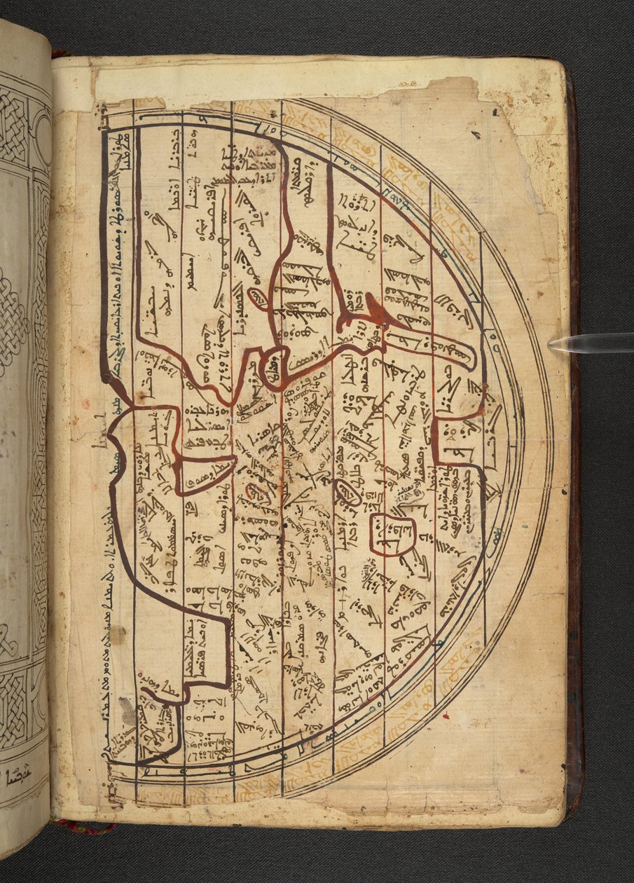 Minārat al-aqdās, f94, Mapa Europy, Azji Zachodniej i Afryki Północnej, rzutowana z północy patrząc na południe autorstwa Syrian School