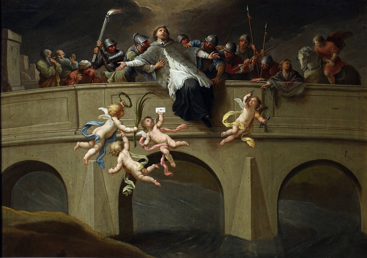 Le martyre de Jean Nepomucene (1345-1393) - Martyrdom of Saint John Nepomuk par Czechowicz, Szymon (1689-1775). Oil on canvas, size : 61x86,5, c. 1750, Muzeum Narodowe, Warsaw autorstwa Szymon Czechowicz