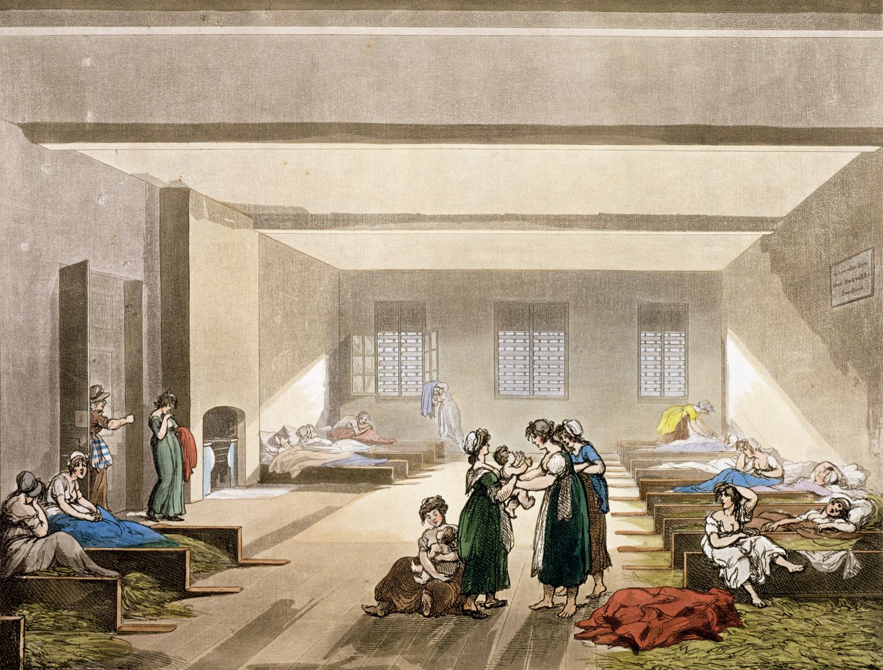 Pass-Room, Bridewell, z „Mikrokosmosu Londynu” Ackermanna autorstwa Pugin and Rowlandson