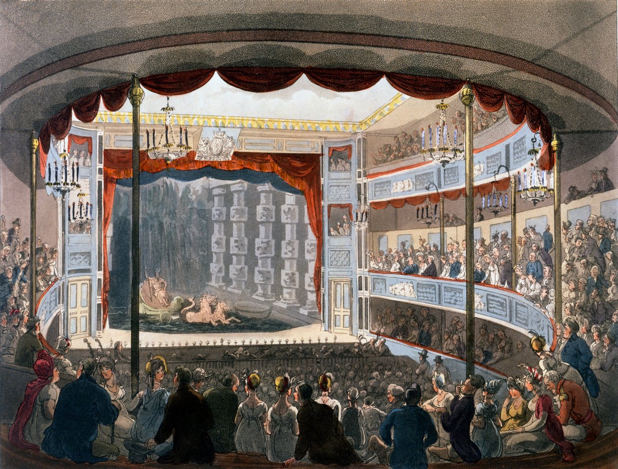Sadlers Wells, z „Repozytorium Sztuki” Ackermanna, 1809 autorstwa Pugin and Rowlandson