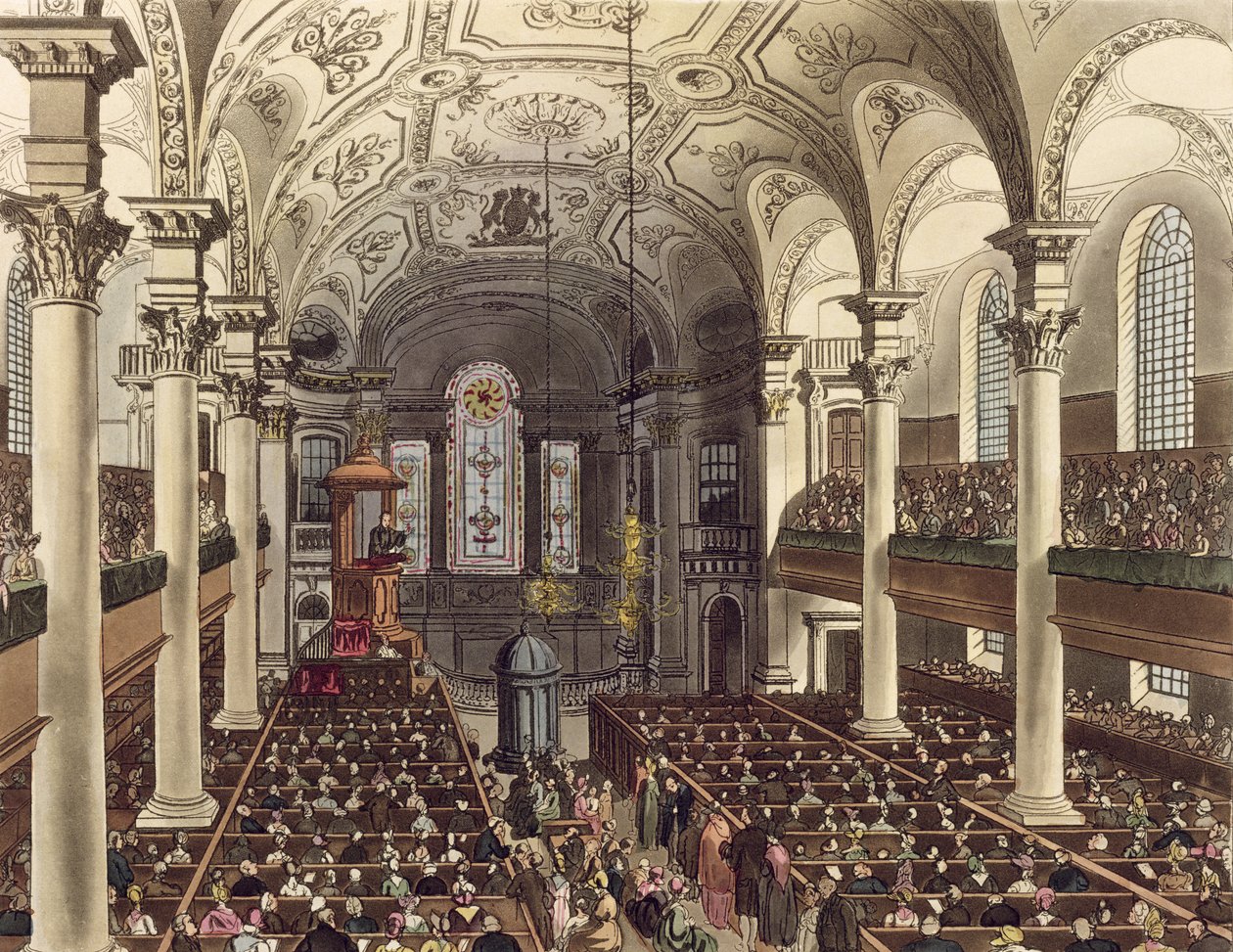 St Martins in the Fields, z „Mikrokosmosu Ackermanna w Londynie”, grawerowane przez Josepha Constantine