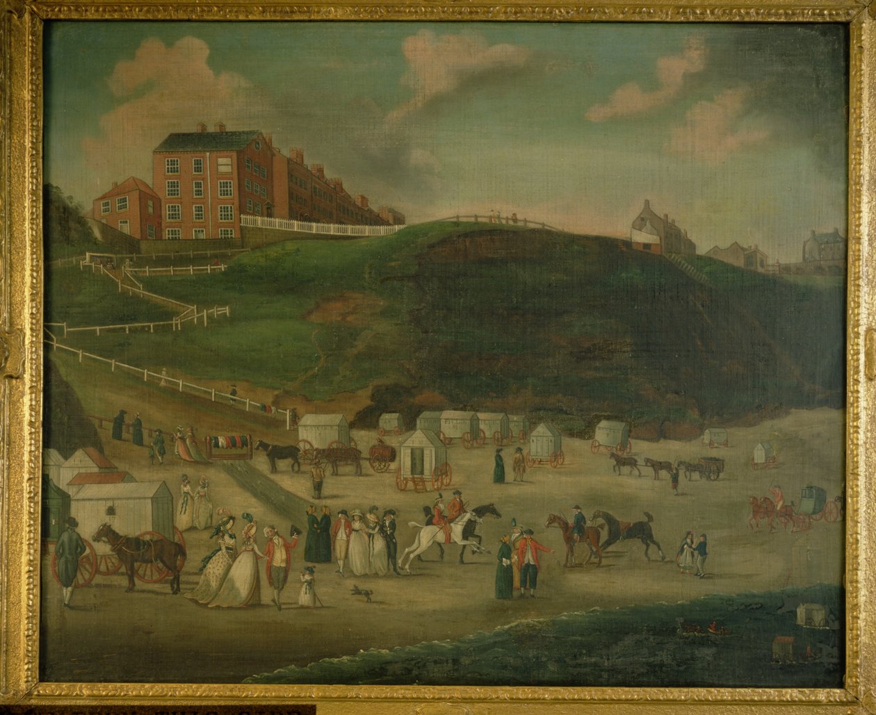 Urlopowicze na plaży Scarborough, ok. 1776 r. autorstwa T. Ramsay