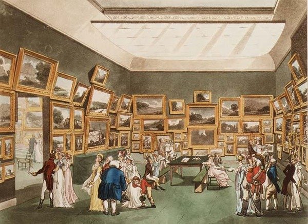Old Bond Street: Wystawa rysunków akwarelowych z Ackermans Microcosm of London autorstwa T. and Pugin Rowlandson