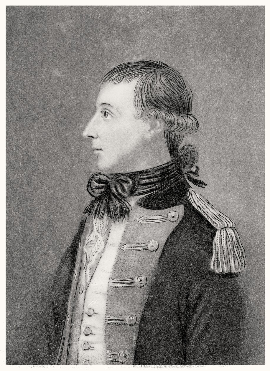 Theobald Wolfe Tone (1763-98), z oryginalnego portretu przedstawiającego go w mundurze wolontariusza autorstwa T.W. Huffam