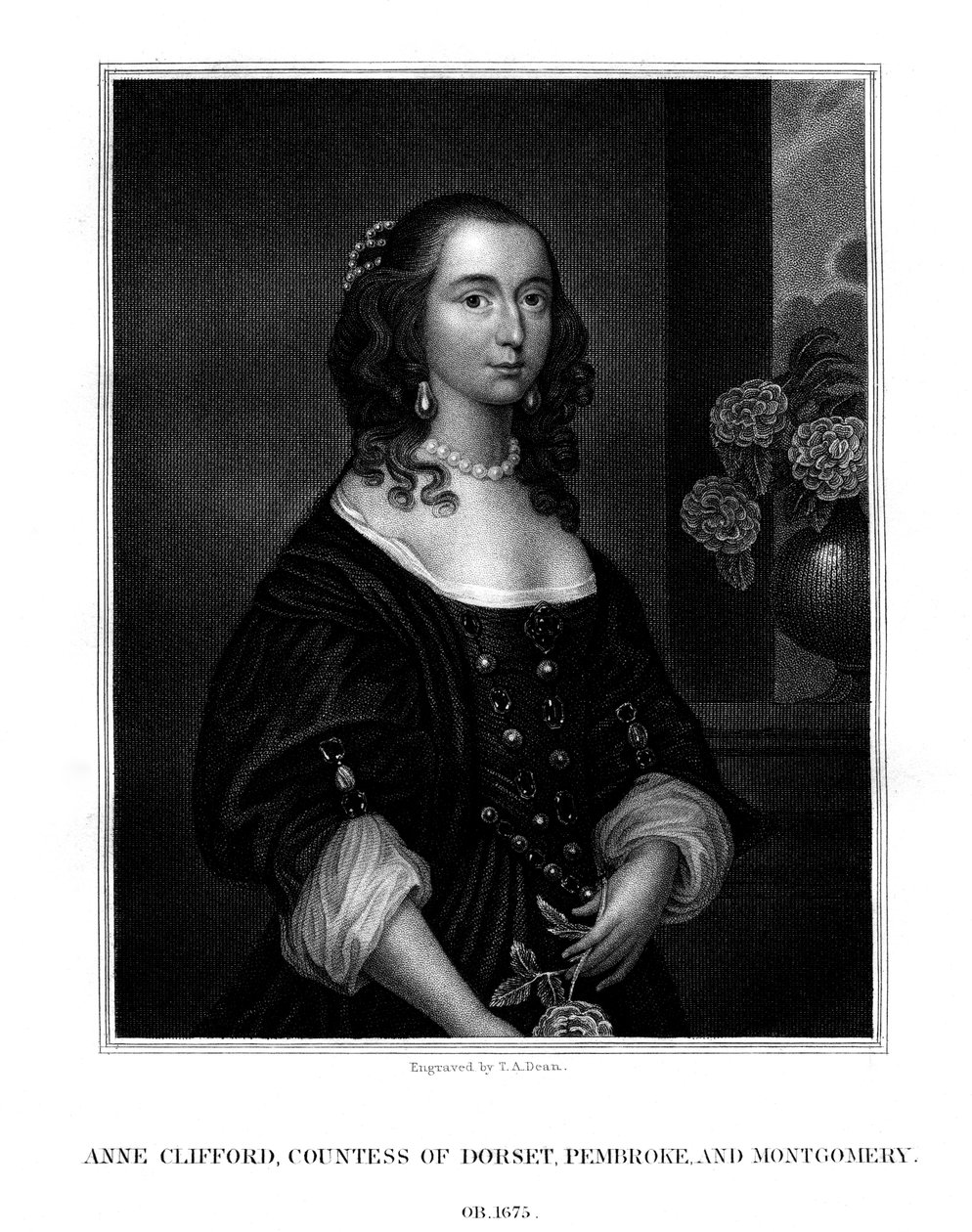 Lady Anne Clifford, hrabina Dorset, Pembroke i Montgomery, 1825. autorstwa T. A. Dean