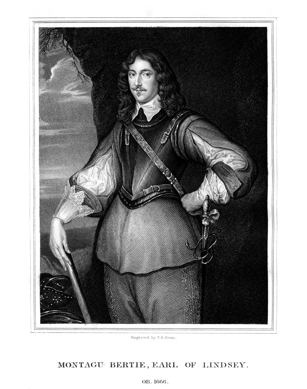 Montagu Bertie, 2. hrabia Lindsey, 1826. autorstwa T. A. Dean