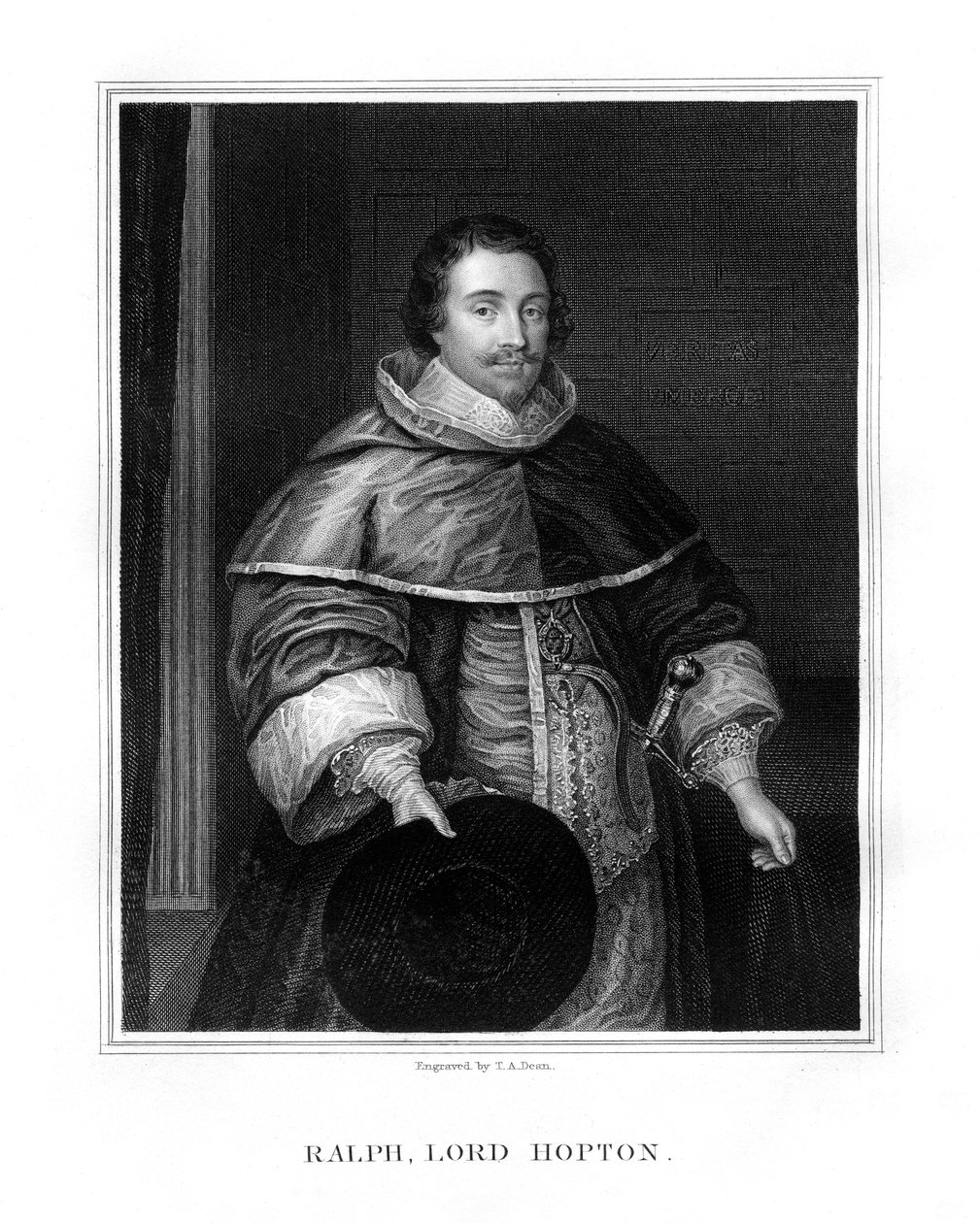 Sir Ralph, Lord Hopton, angielski żołnierz, 1827 r. autorstwa T. A. Dean