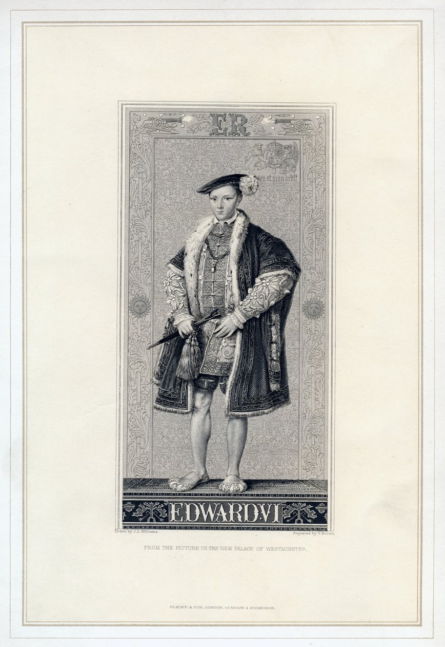 Edward VI, król Anglii. autorstwa T. Brown