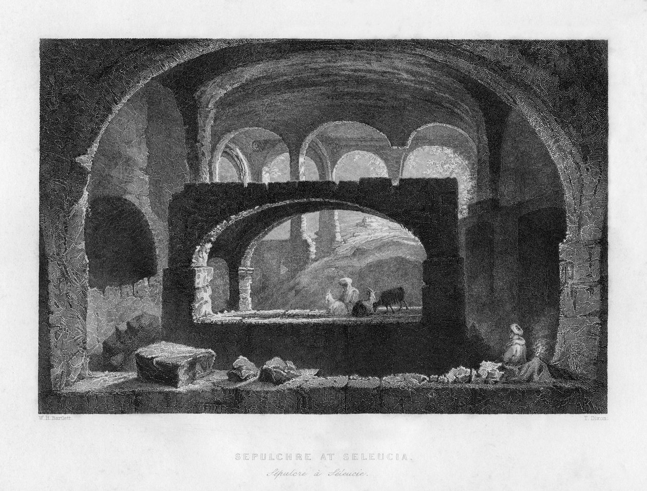Grobowiec w Seleucji, Mezopotamia Irak, Iran, 1841. autorstwa T Dixon