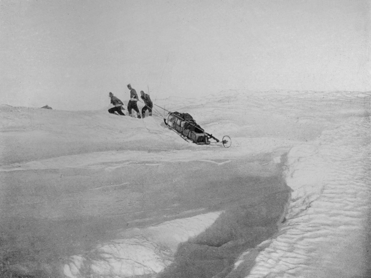 Overland Over Cape Roberts, aby uniknąć wkręcania, c1911, 1913 autorstwa T. Griffith Taylor