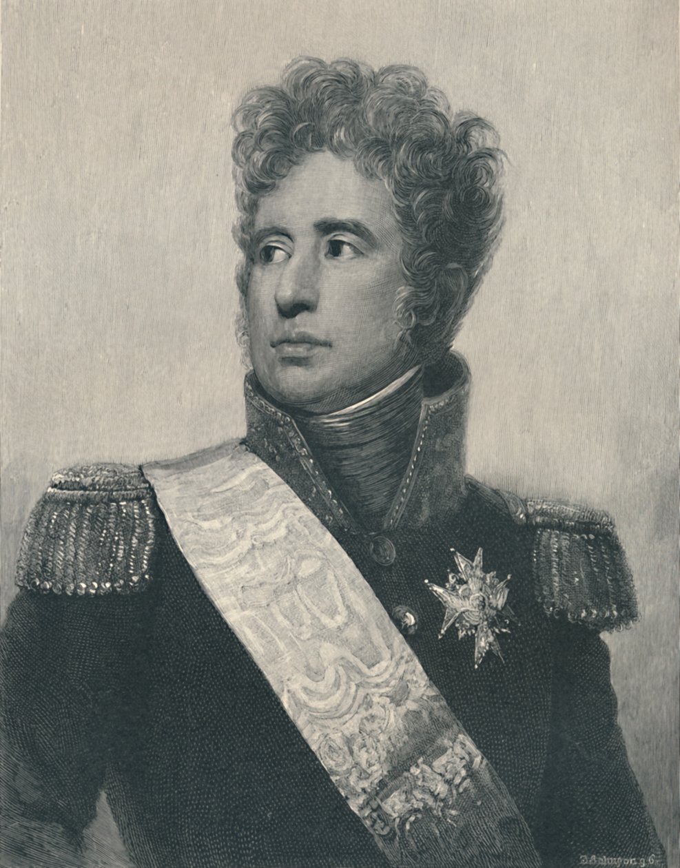 Jacques-Alexandre-Bernard Law, markiz Lauriston, c1810, 1896 autorstwa T. Johnson