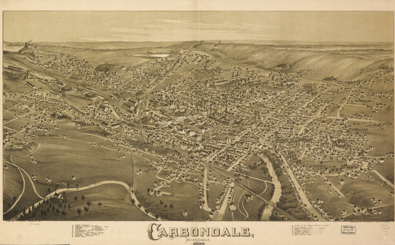 Carbondale, Pensylwania, 1890. autorstwa T. M. Fowler