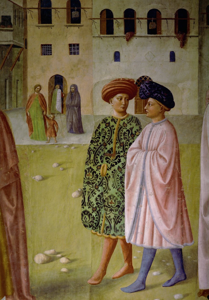 Dwóch florenckich dżentelmenów autorstwa T. & Masolino T. (1383-1447) Masaccio