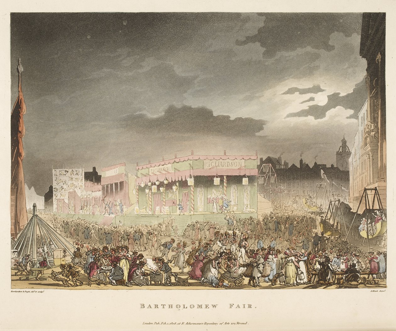 Jarmark Bartłomiej autorstwa T. & Pugin A.C. (1762 1832) (after) Rowlandson