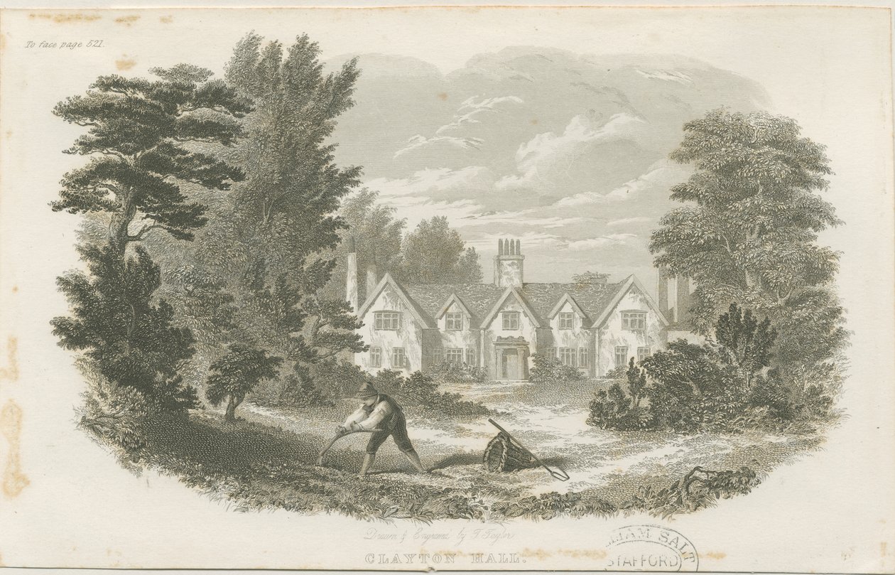 Fenton - Clayton Hall: staloryt, bd [c 1840] (druk) autorstwa T Taylor
