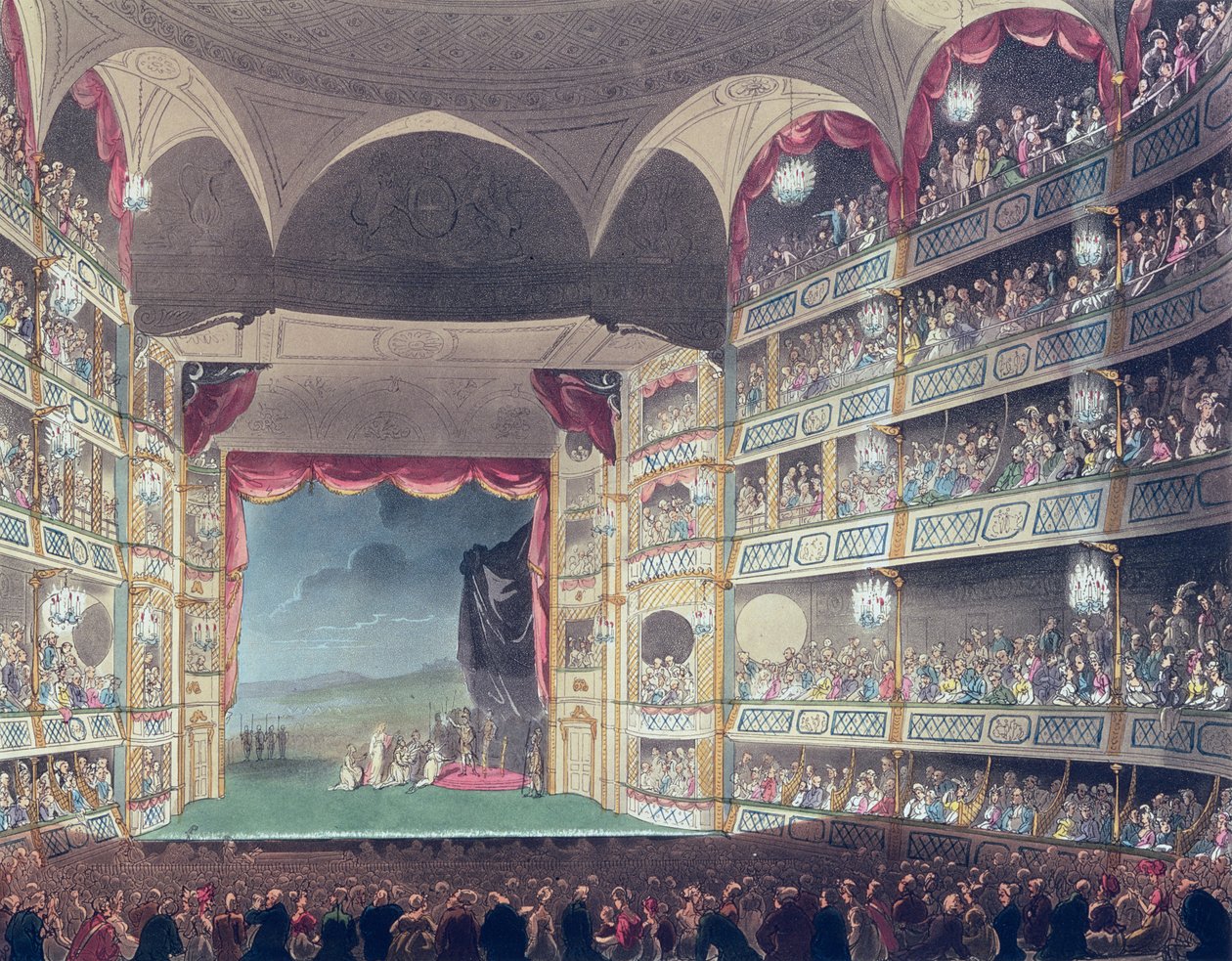 Wnętrze Teatru Drury Lane autorstwa T. and Pugin A.C. Rowlandson