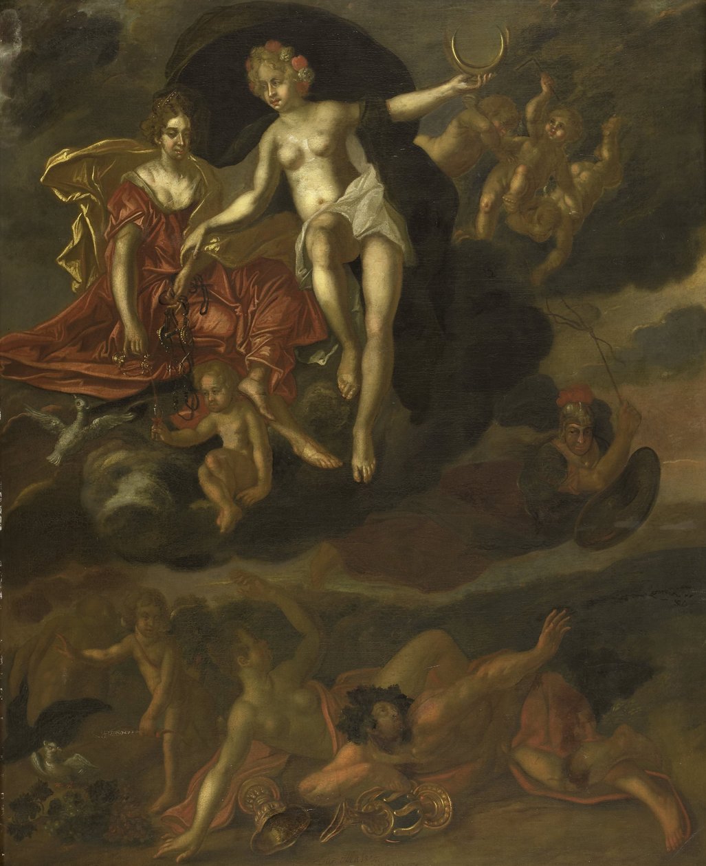 Diana i Virtus karzą Wenus i Bachusa autorstwa T. van Malsen
