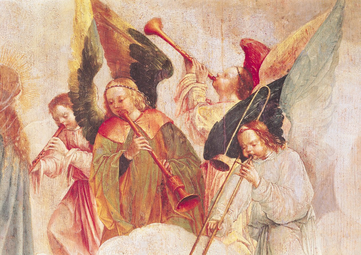 Muzyczne anioły, fragment z Wniebowzięcia Najświętszej Maryi Panny autorstwa Taborda Vlame Frey, Carlos