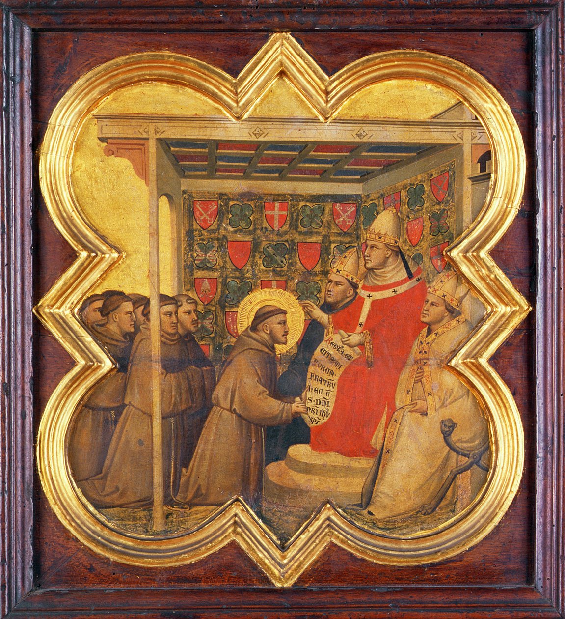 Św. Franciszek przedstawiający swoją Regułę Papieżowi (tempera na panelu) autorstwa Taddeo Gaddi