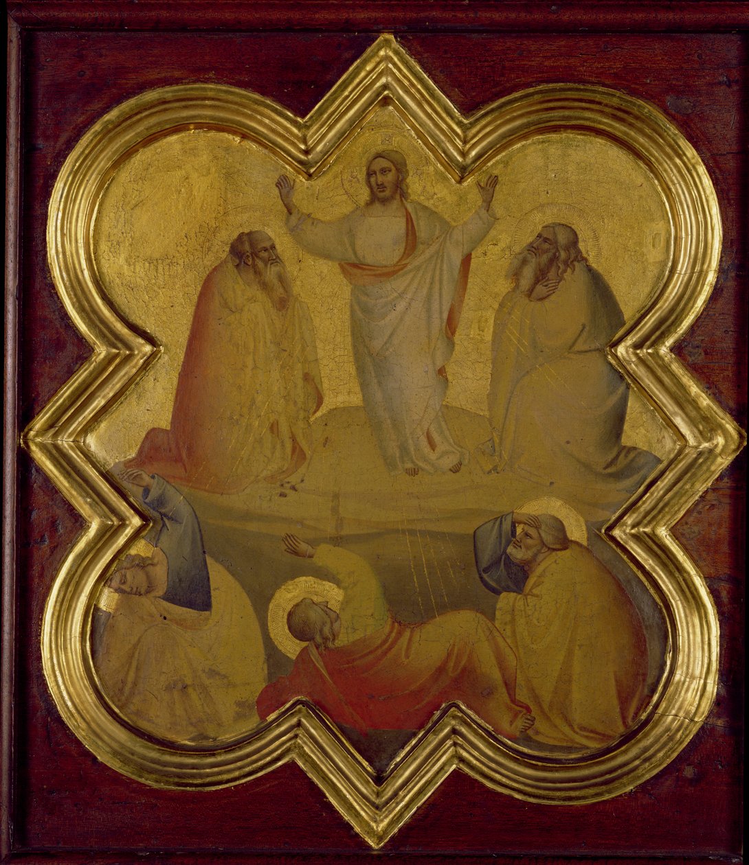 Przemienienie (tempera i złoty płatek na panelu) autorstwa Taddeo Gaddi