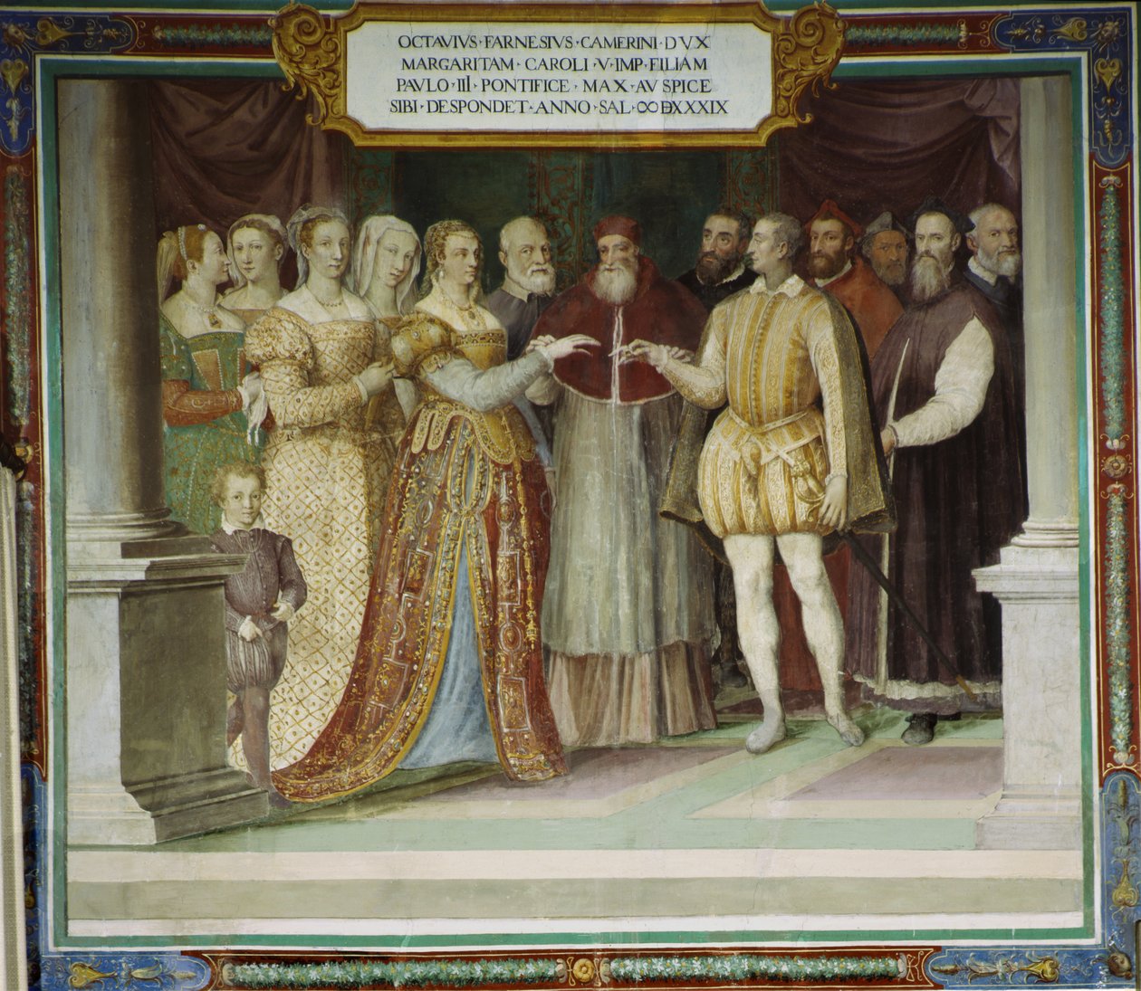 Wesele Ottavio Farnese i Małgorzaty Austriaczki, Villa Farnese, Caprarola, Włochy autorstwa Taddeo Zuccari