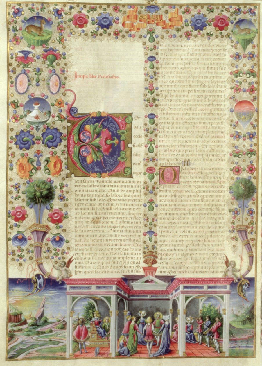 Lat 422 VolI fol.280v Początek Księgi Eklezjastesa, z Biblii Borso dEste, ok. 1455-61 autorstwa Taddeo Crivelli