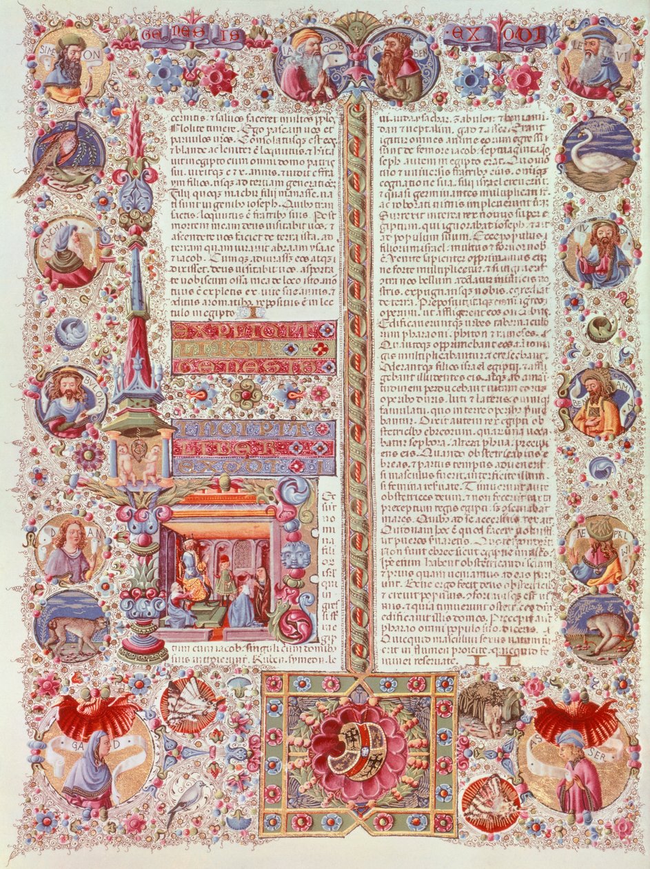 Iluminowana strona autorstwa Taddeo Crivelli z Biblii Borso d