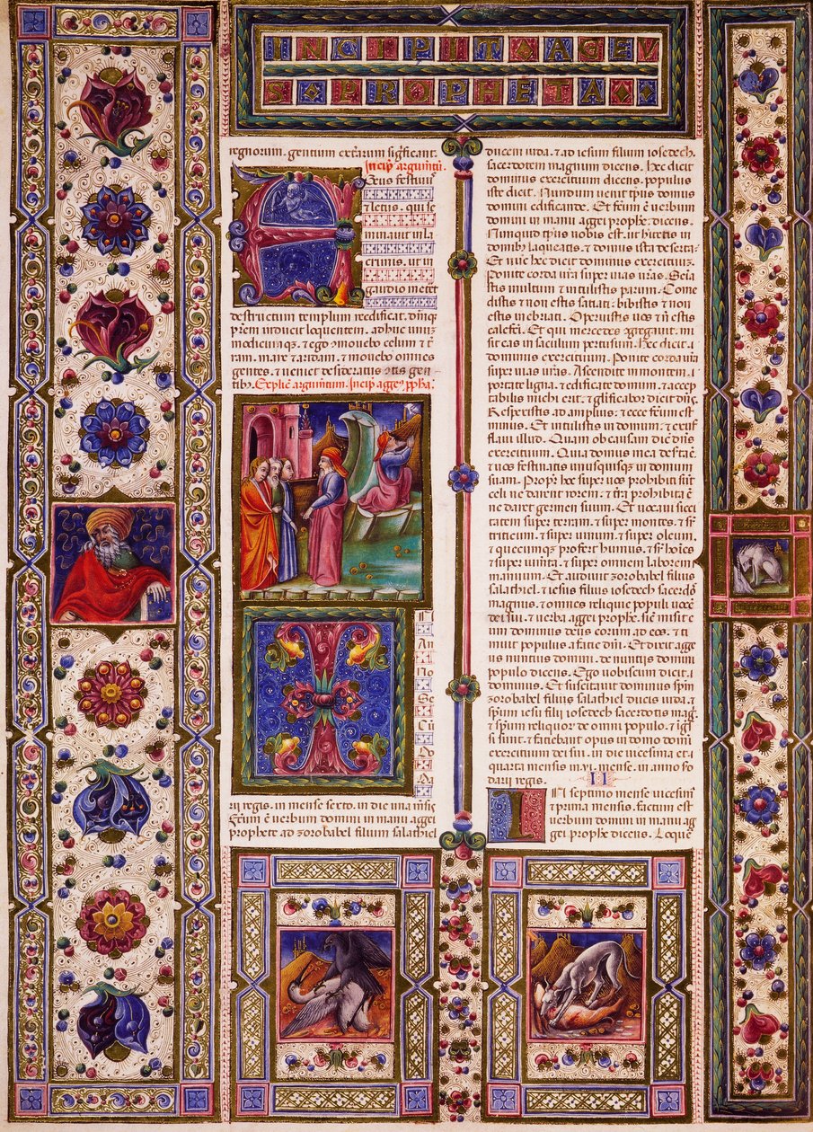 Incipit z Księgi Nahuma, z tomu II Biblii Borso d