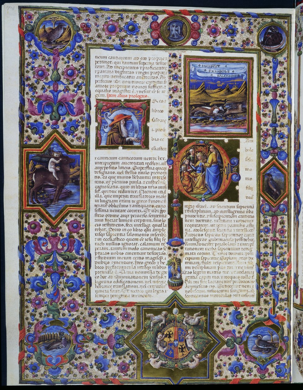 Incipit Przypowieści Salomona, z pierwszego tomu Biblii Borso d
