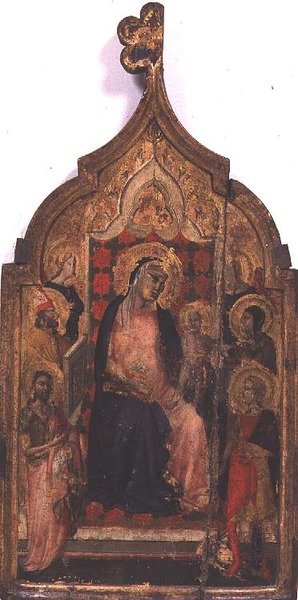 Madonna z Dzieciątkiem ze świętymi (tempera na panelu) autorstwa Taddeo Gaddi