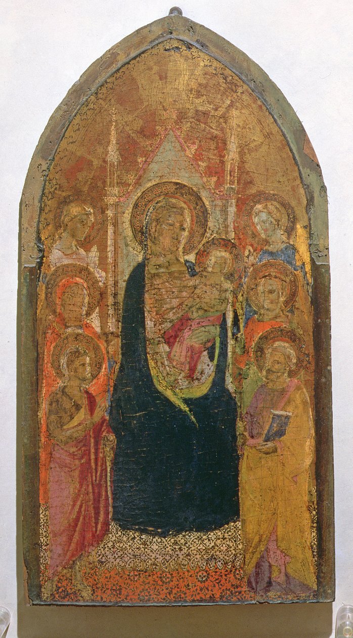 Madonna z Dzieciątkiem ze świętymi (tempera na panelu) autorstwa Taddeo Gaddi