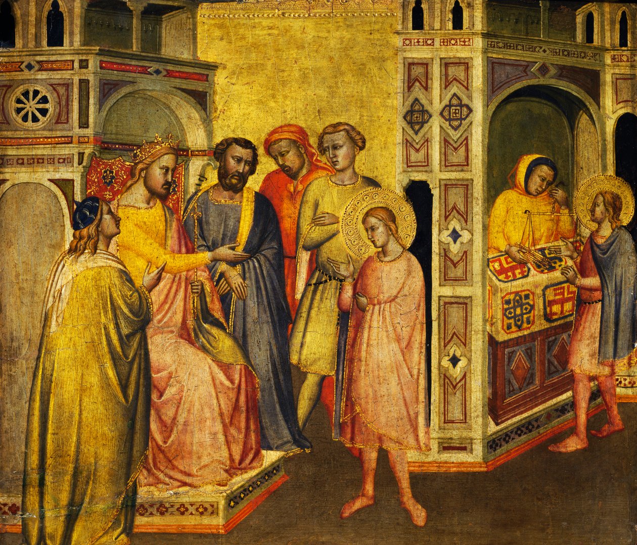 St Eligius przed królem Clothar, c.1360 autorstwa Taddeo Gaddi