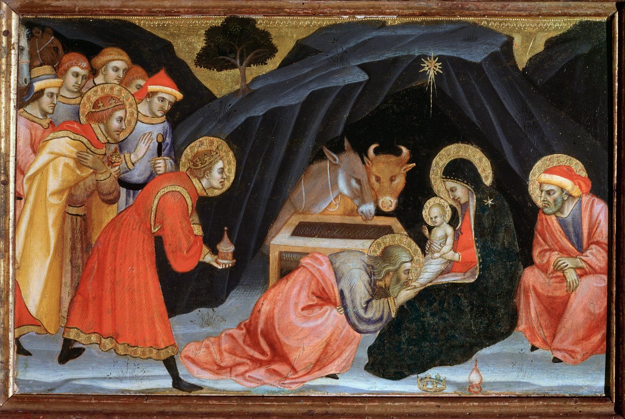 Adoracja Trzech Króli - 1405, tempera na drewnie autorstwa Taddeo di Bartolo
