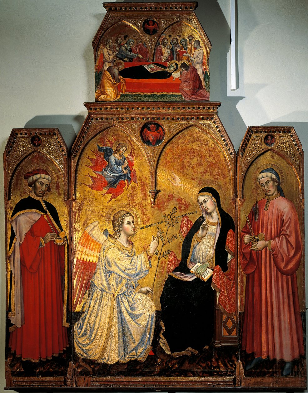 Zwiastowanie Maryi ze świętymi Kosmą i Damianem – Taddeo di Bartolo (1362-1422) autorstwa Taddeo di Bartolo