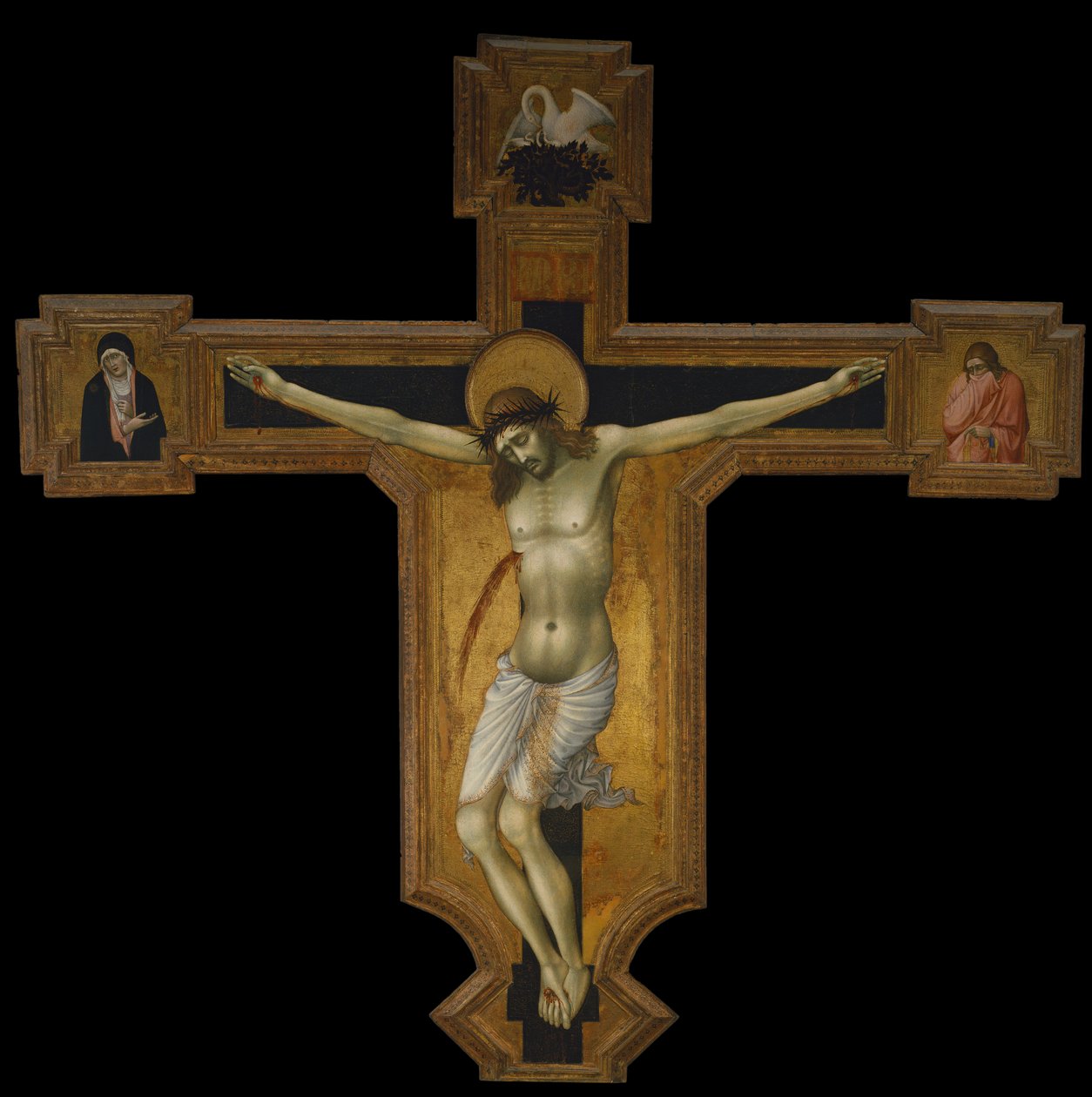 Chrystus na krzyżu, ok. 1420 r. (malarstwo na drewnie) autorstwa Taddeo di Bartolo