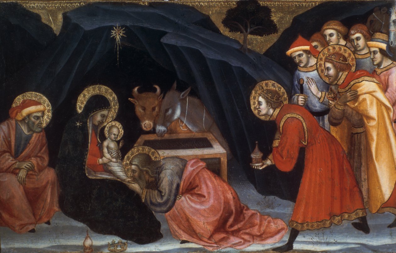 Objawienie Pańskie, koniec XIV i XV w. autorstwa Taddeo di Bartolo