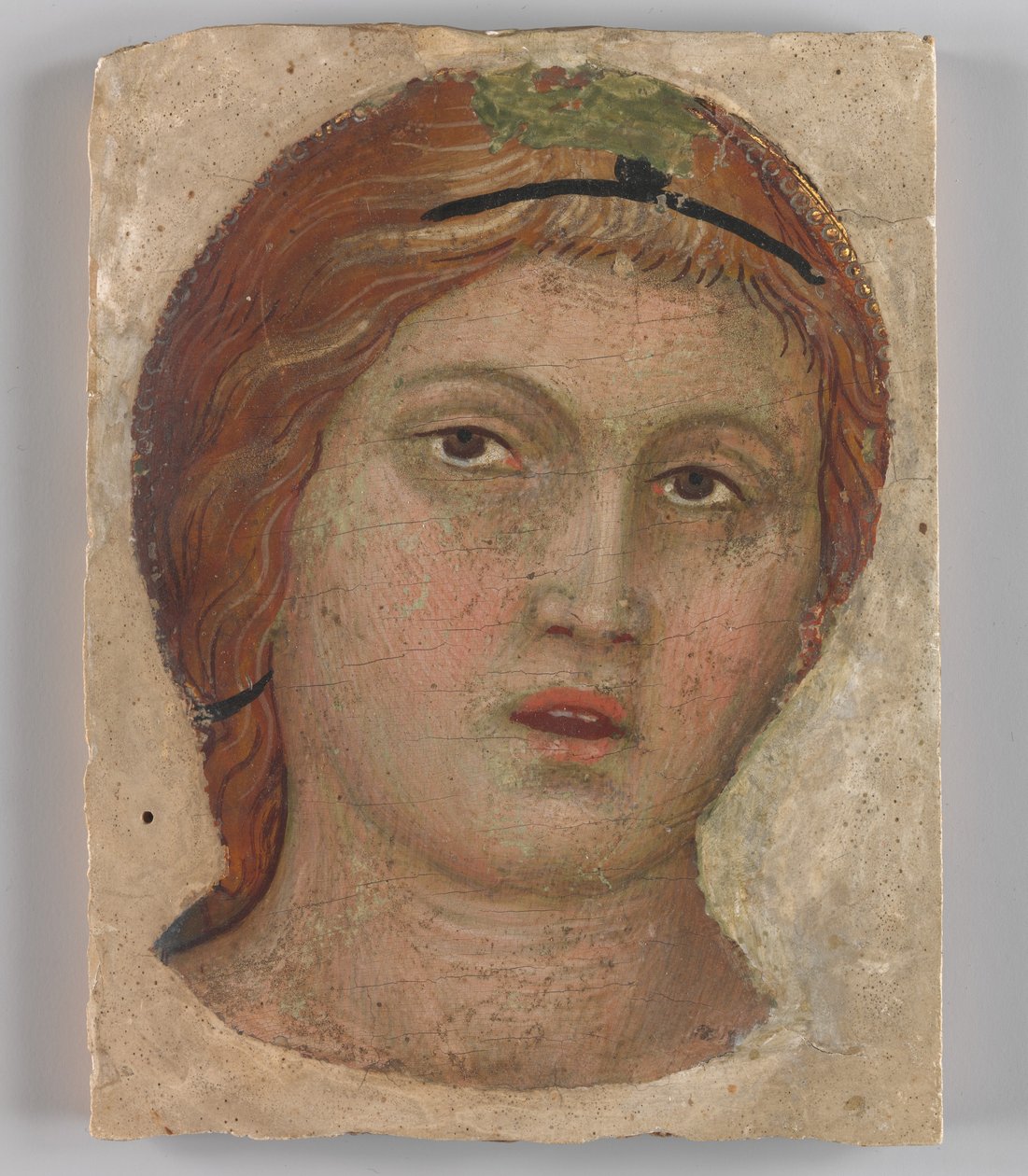 Głowa anioła w pełnej twarzy, ca. 1397. autorstwa Taddeo di Bartolo