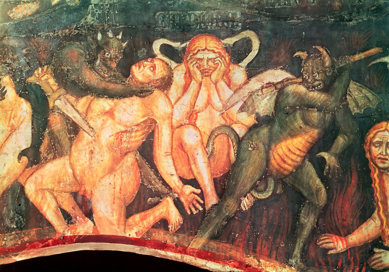 Piekło, szczegół pożądliwych, ok. 1394 autorstwa Taddeo di Bartolo