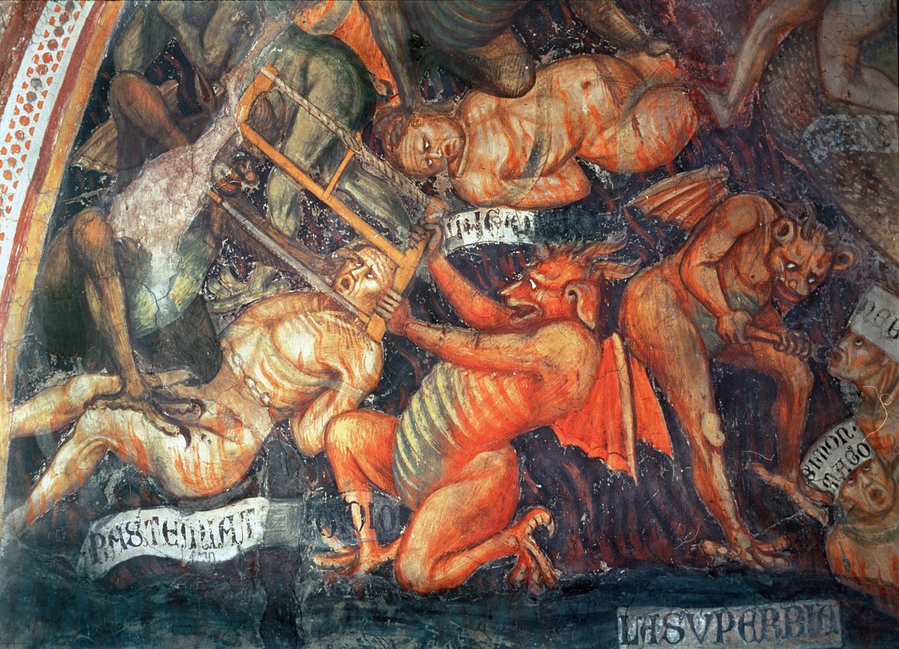 Piekło, szczegół dumnych, ok. 1394 autorstwa Taddeo di Bartolo