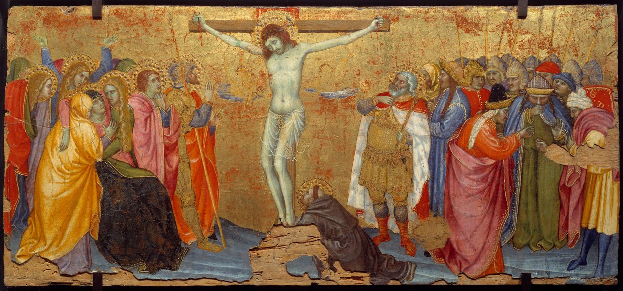 Obraz na drewnie Ukrzyżowania autorstwa Taddeo di Bartolo (1363-1422) XIV-wieczne słońce. 2,25x5,57 m² autorstwa Taddeo di Bartolo