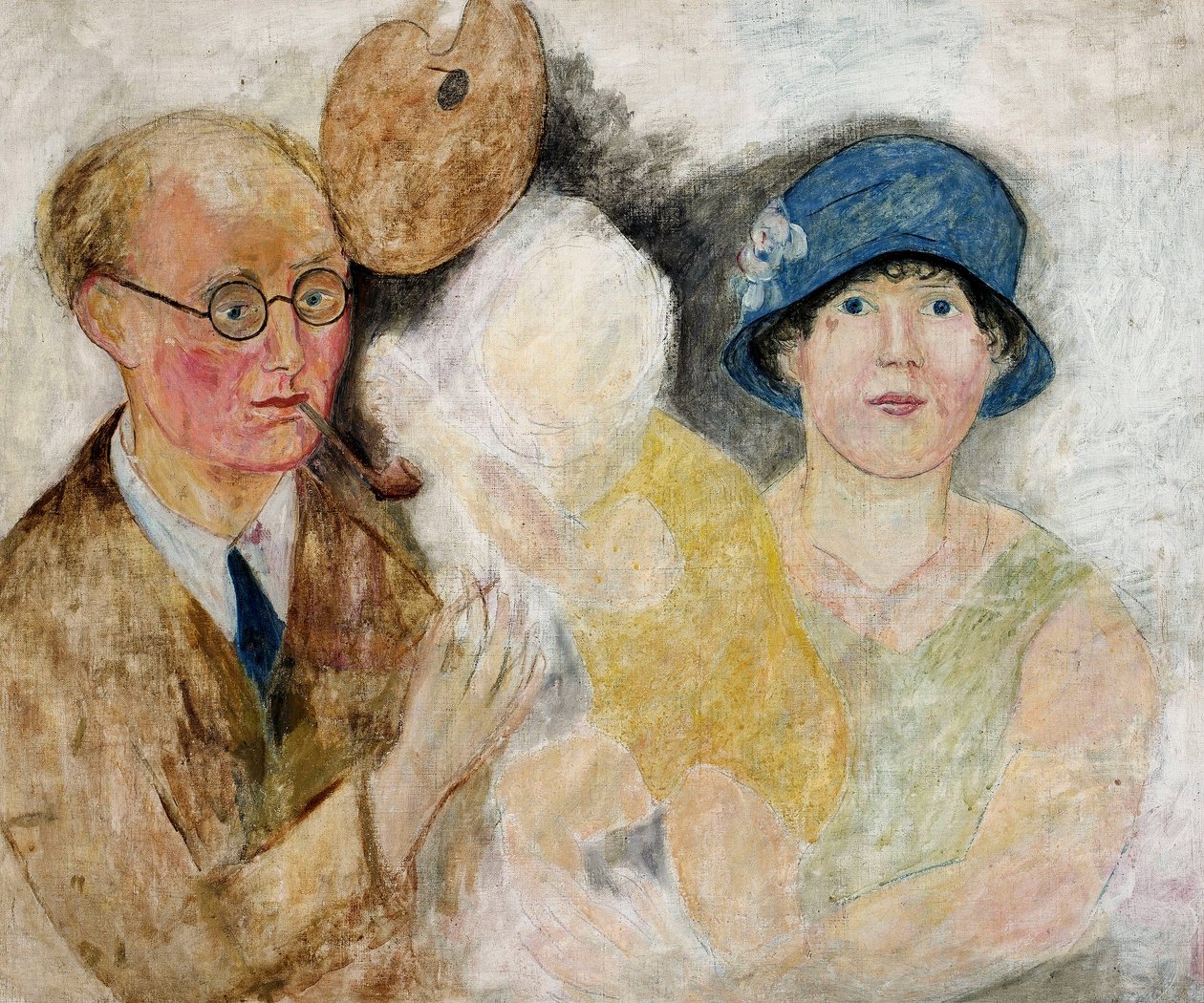 Portret malarza Marcela Gromaire i jego rodziny. autorstwa Tadeusz Makowski