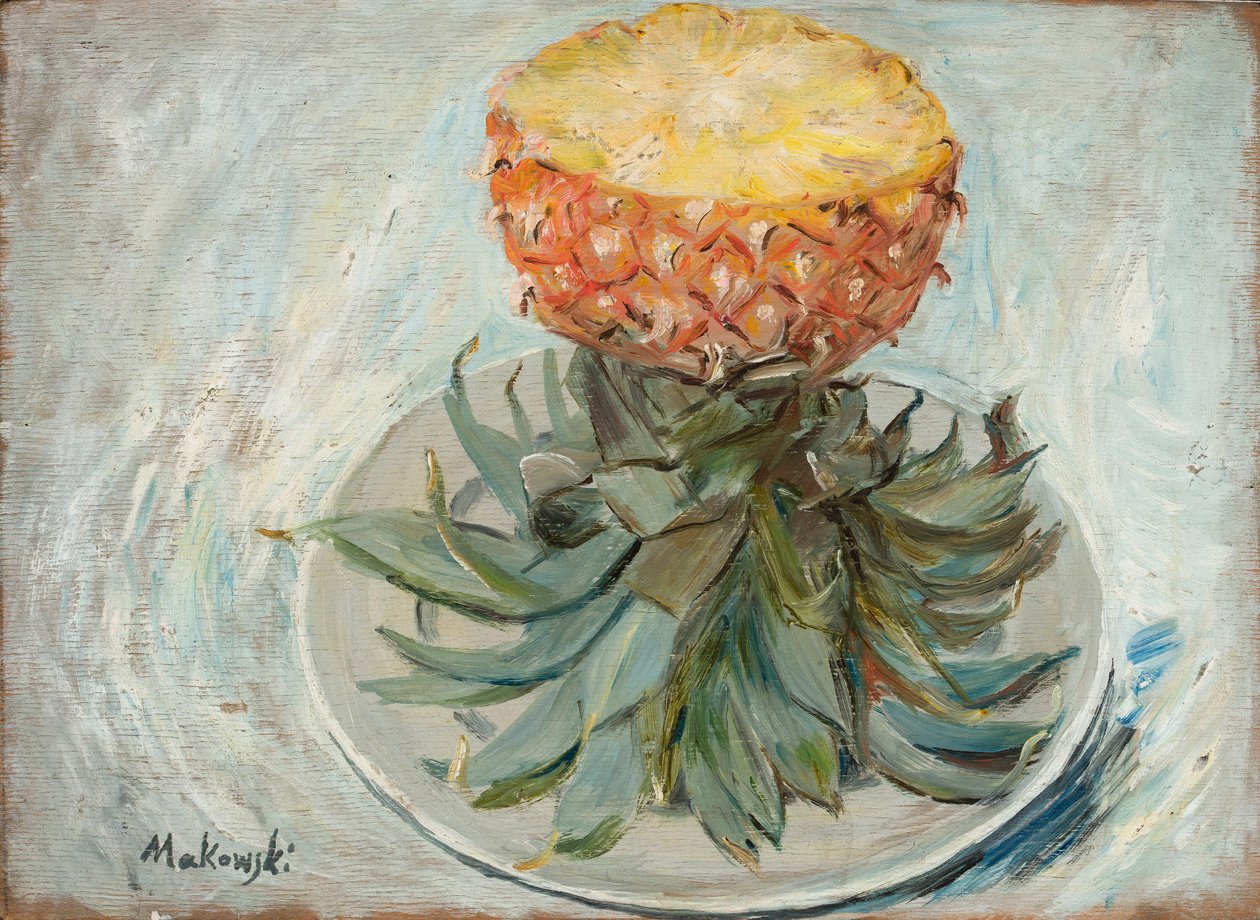 Ananas na talerzu autorstwa Tadeusz Makowski