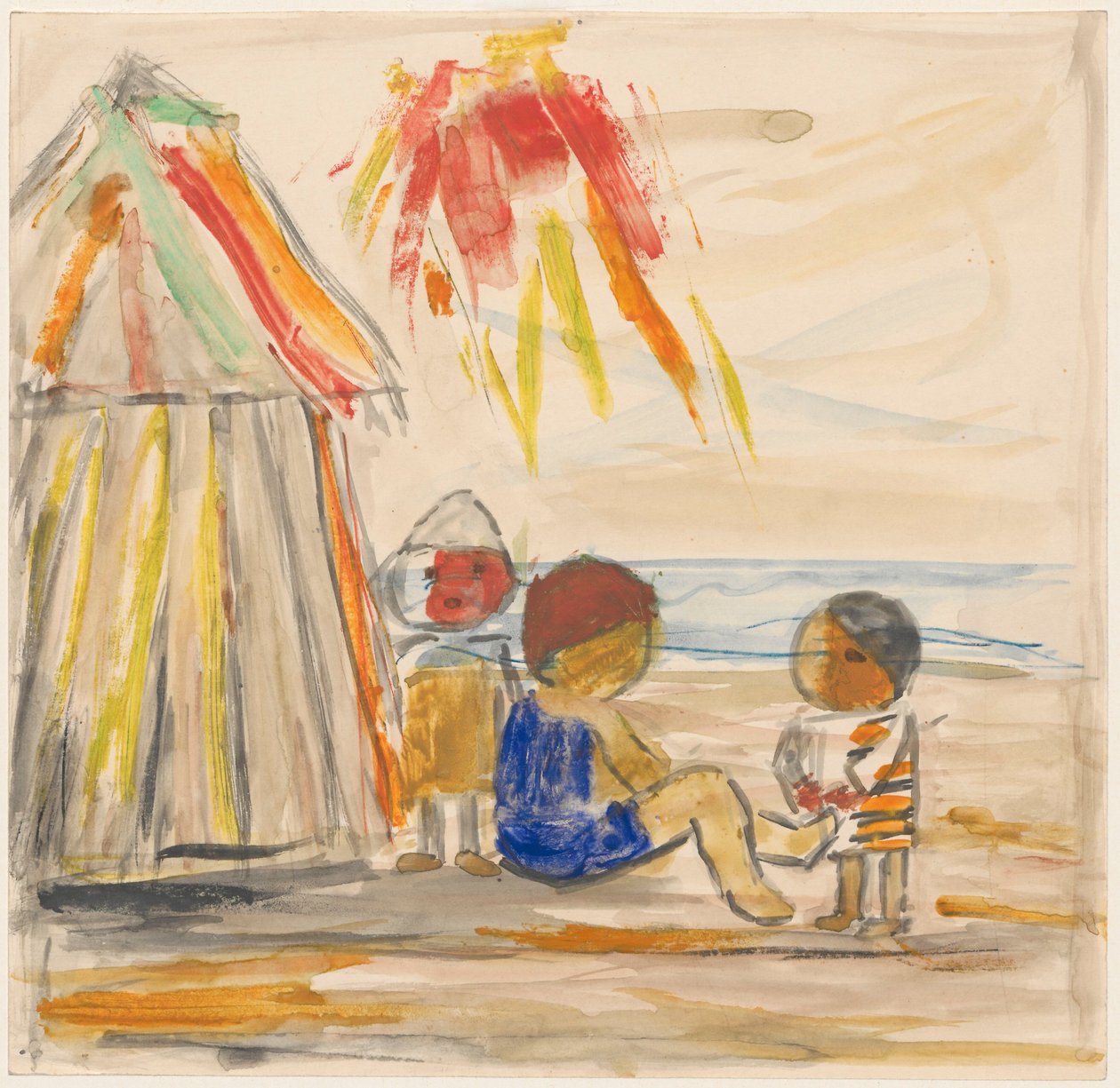 Dzieci na plaży autorstwa Tadeusz Makowski