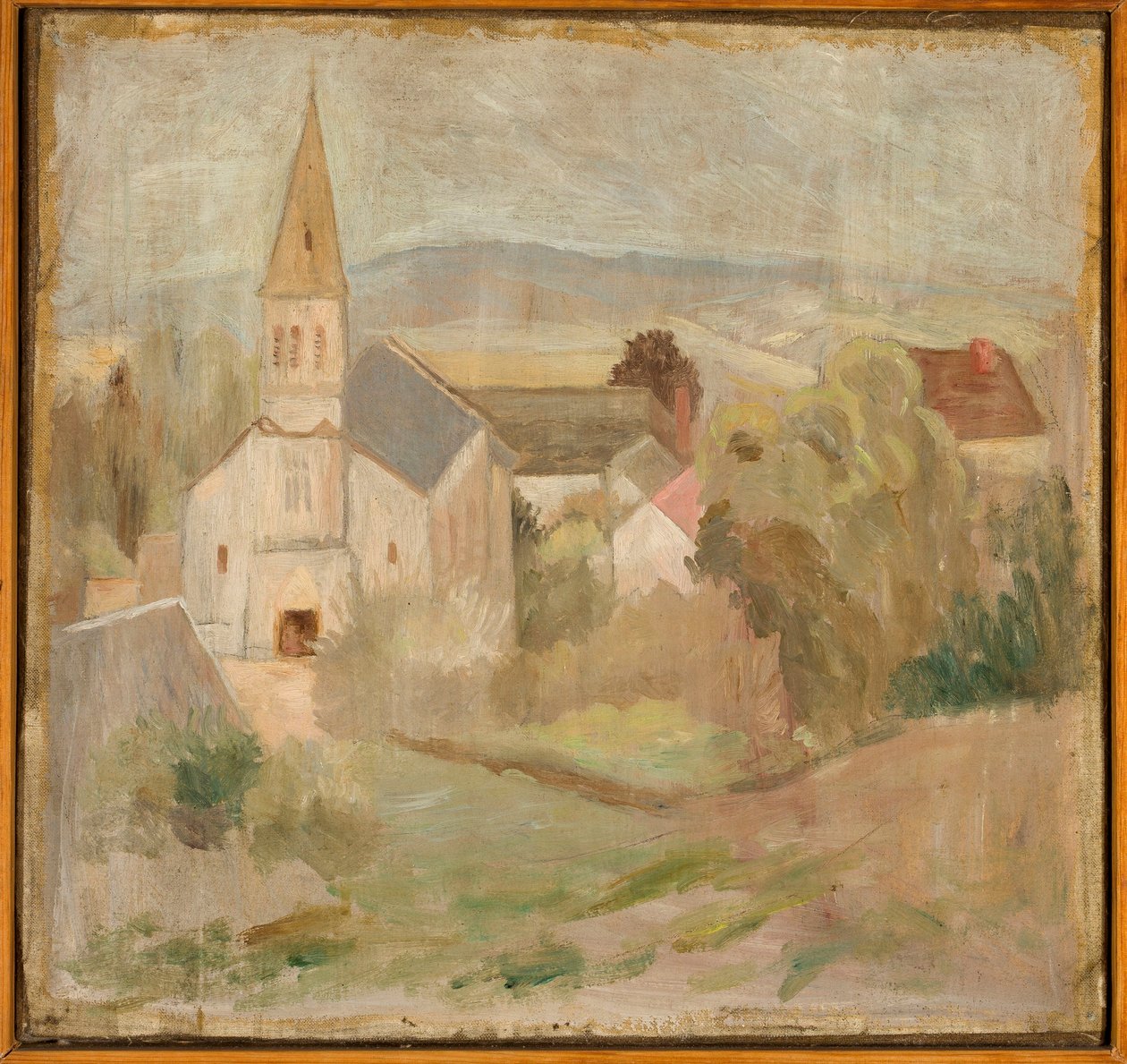 Pejzaż z kościółkiem (La Comelle) autorstwa Tadeusz Makowski