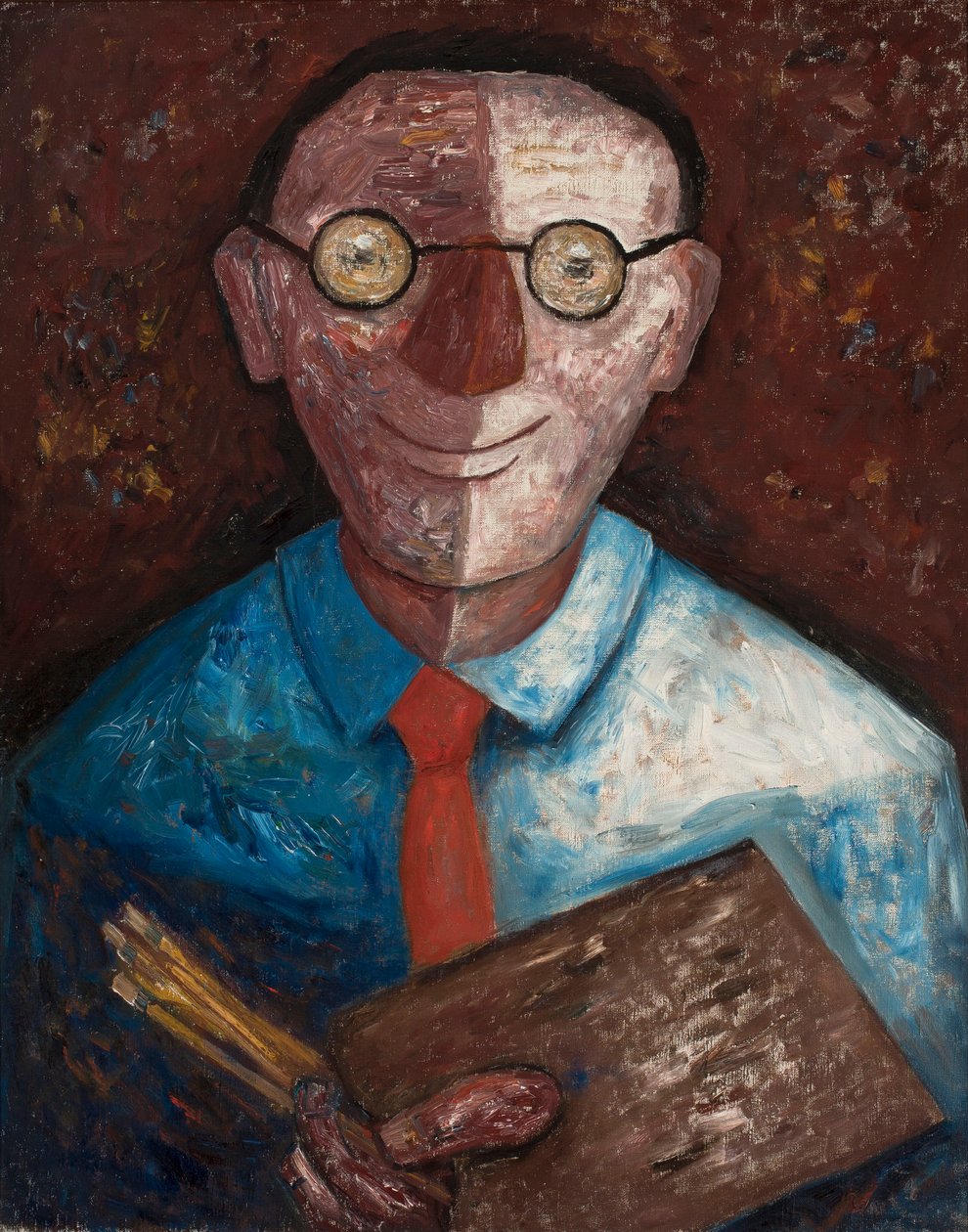 Portret męski z paletą (Jacques Gotkowski) autorstwa Tadeusz Makowski