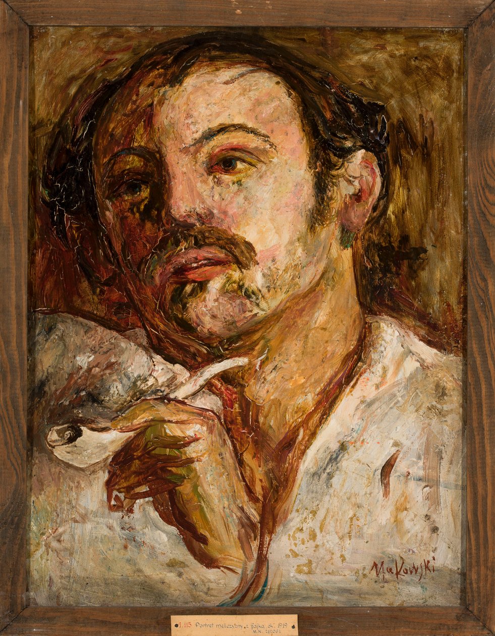 Portret mężczyzny z fajką autorstwa Tadeusz Makowski