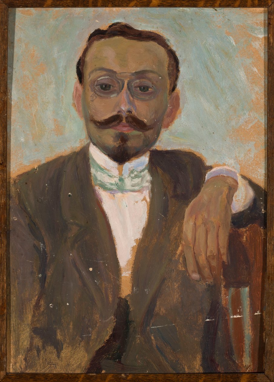 Portret rzeźbiarza Bolesława Bałzukiewicza autorstwa Tadeusz Makowski
